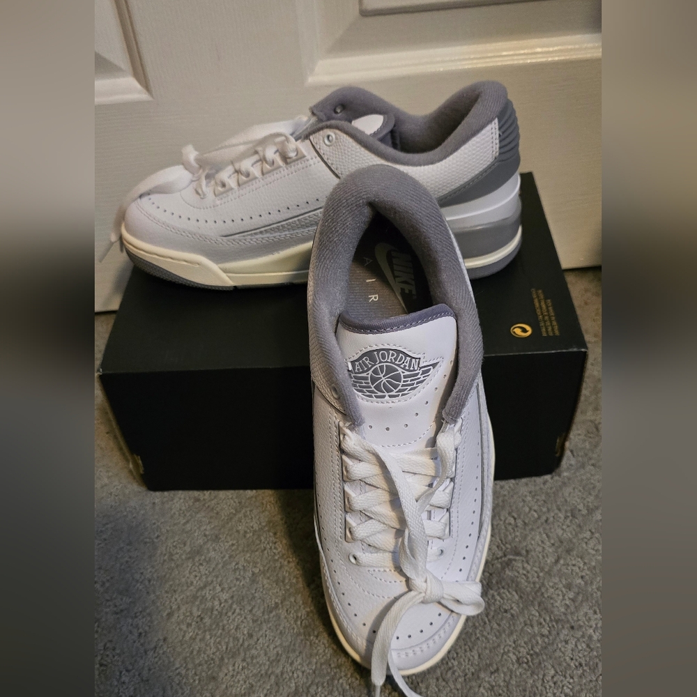 New Nike Air Jordan 2/3 White and Gray Sneakers